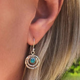 Pendientes Boho Saturno con piedra turquesa
