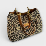 Tote de Lona con Estampado de Leopardo