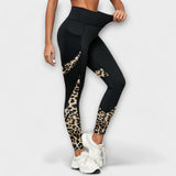 Pantalones de entrenamiento de talle alto con estampado de leopardo