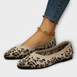 Leonita - Zapatos Planos de Encaje con Estampado de Leopardo
