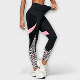 Pantalones de entrenamiento de talle alto con estampado de leopardo