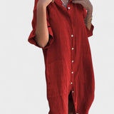 VESTIDO CAMISERO OVERSIZE MUJER