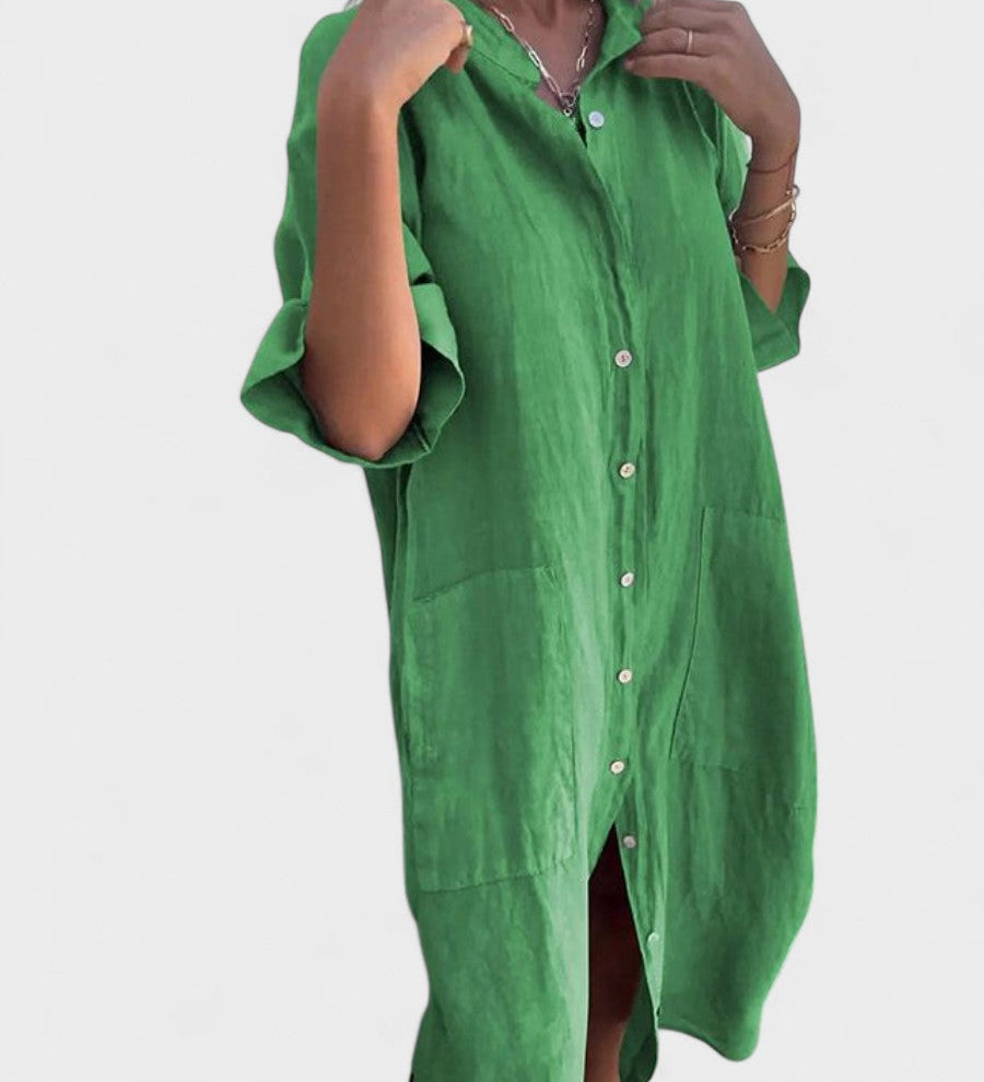 VESTIDO CAMISERO OVERSIZE MUJER