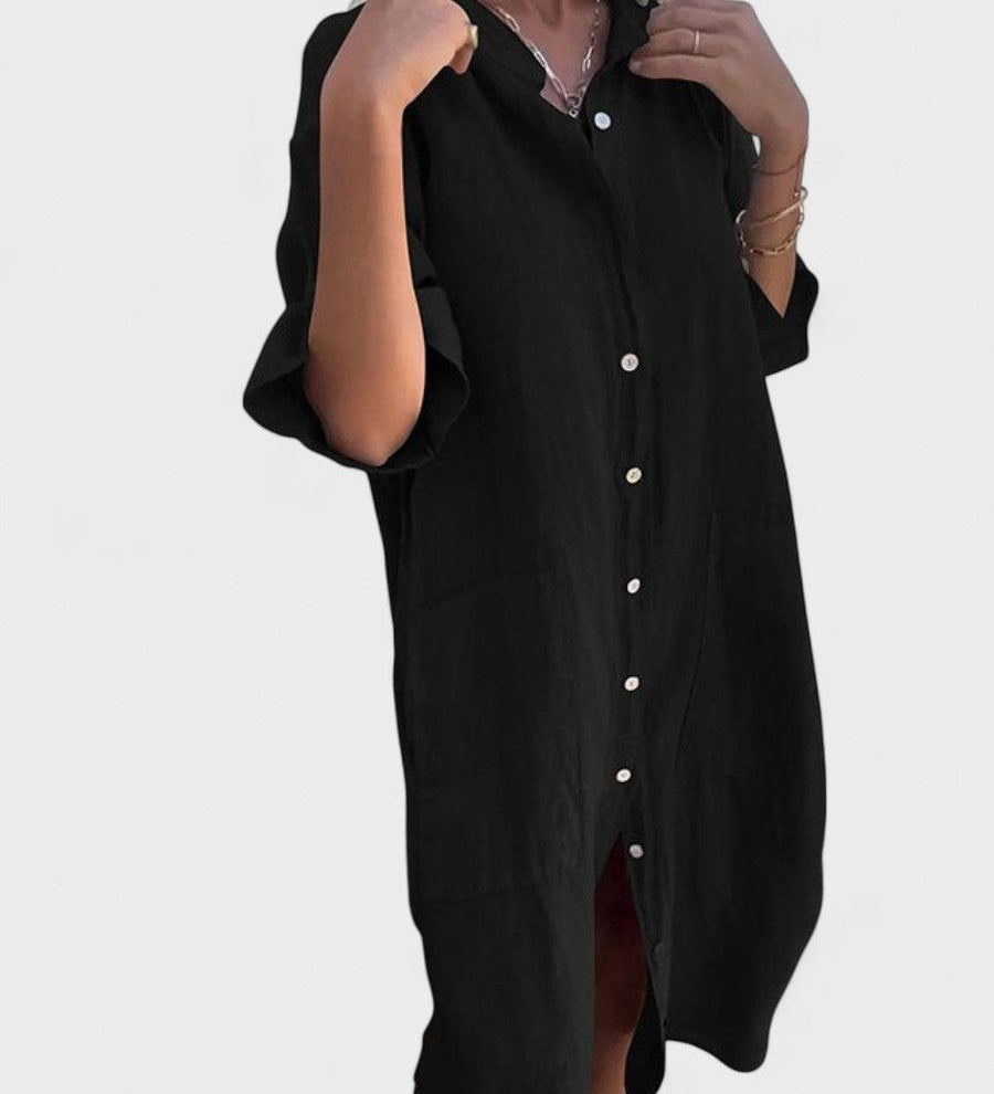 VESTIDO CAMISERO OVERSIZE MUJER