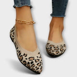 Leonita - Zapatos Planos de Encaje con Estampado de Leopardo