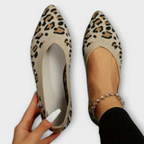 Leonita - Zapatos Planos de Encaje con Estampado de Leopardo