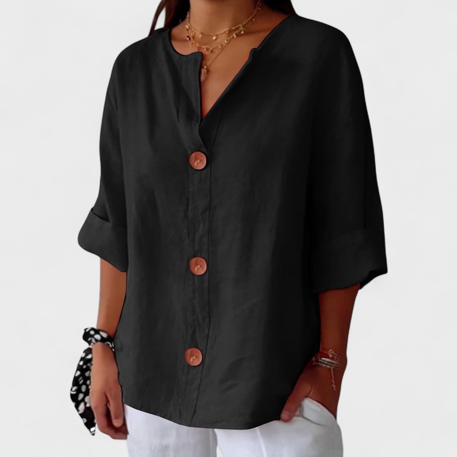 BLUSA CASUAL DE LINO MUJER