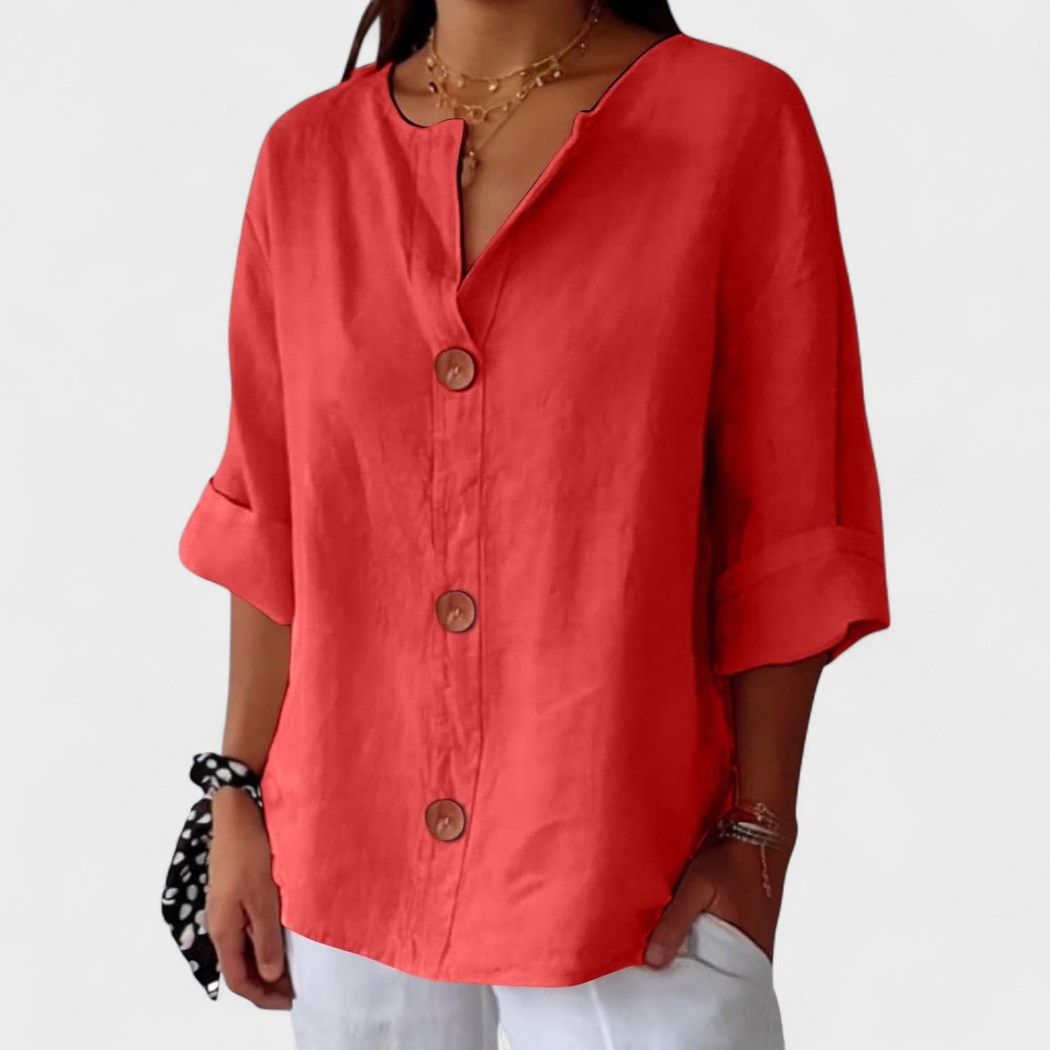 BLUSA CASUAL DE LINO MUJER