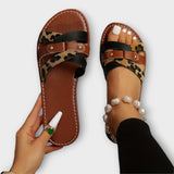 Joanita - Sandalias de Leopardo con Tiras Cruzadas