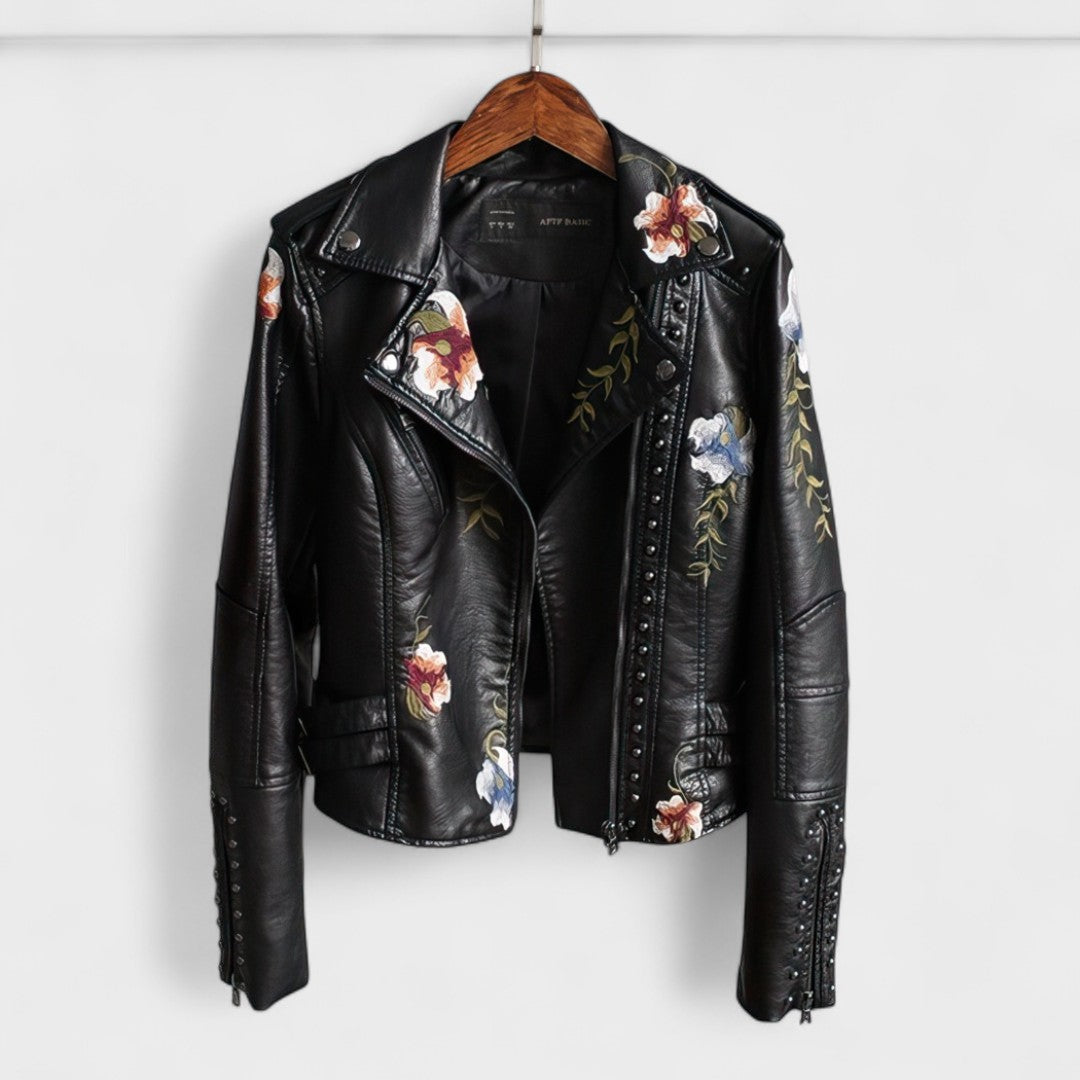 CHAQUETA BIKER FLORAL MUJER
