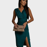 Brenda - Vestido elegante con escote en V y abertura