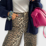 Chandra - Jeans Vintage con Estampado de Leopardo