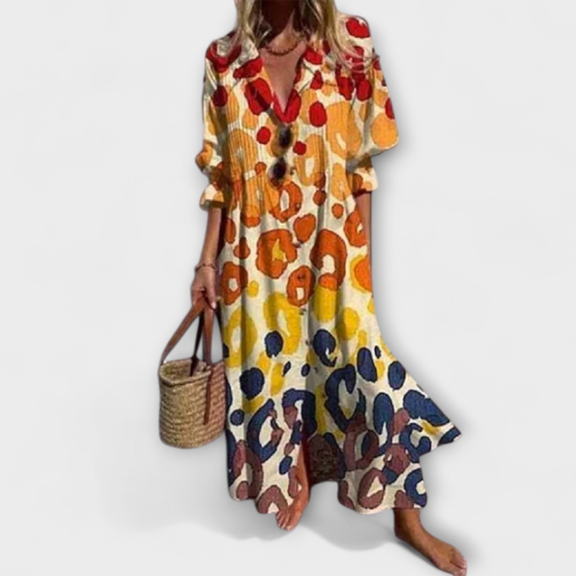 Lila - Vestido maxi favorecedor con cobertura de abdomen