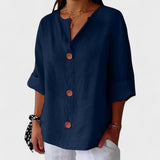 BLUSA CASUAL DE LINO MUJER