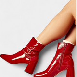Vivi | Botas Rojas con Tacón Grueso